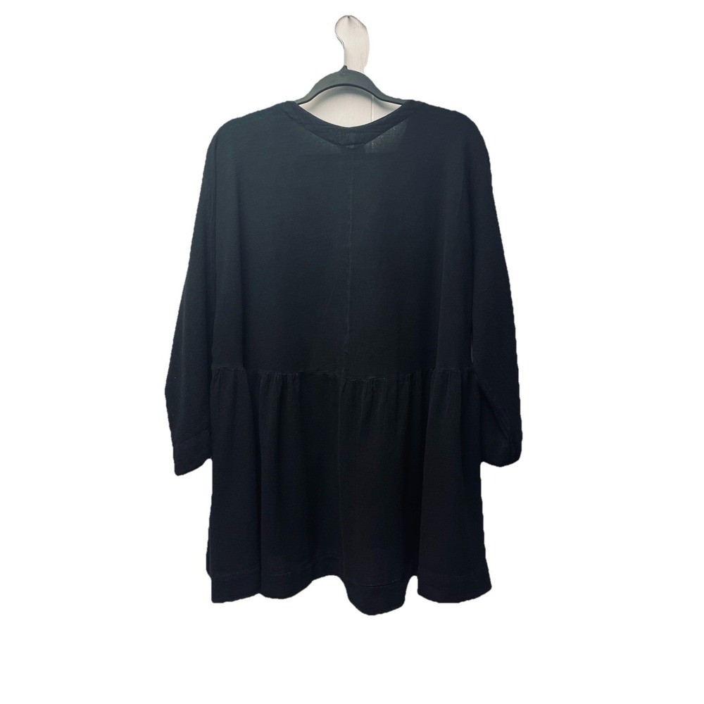 Oh My Gauze XXL Black Cotton Tunic Blouse Gypsy Resort Beach Whimsy Gothic Flowy - Picture 2 of 3